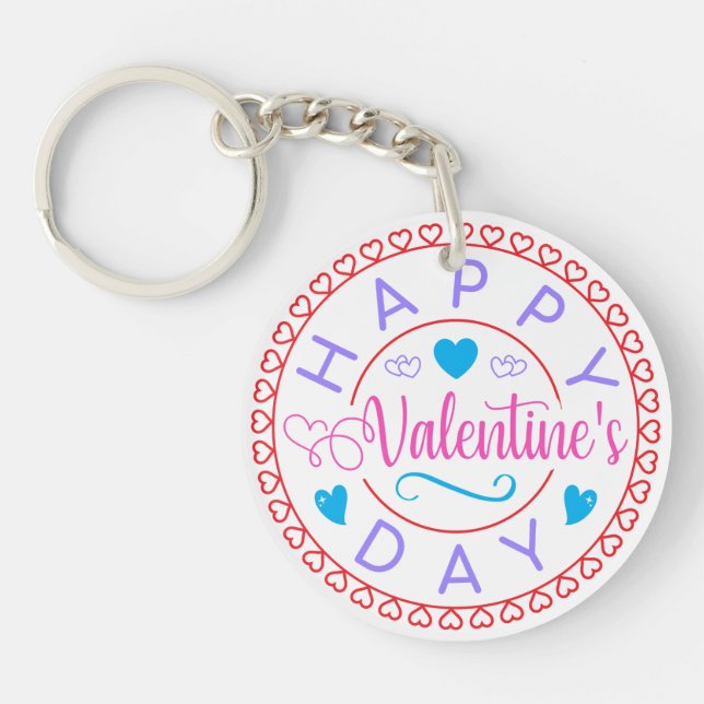 Porte-clefs Joyeuse Saint-Valentin Cercle Design-67127 (Devant)