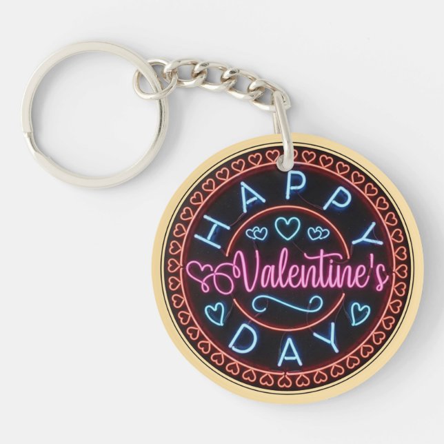 Porte-clefs Joyeuse Saint-Valentin Cercle Design-67128 (Devant)