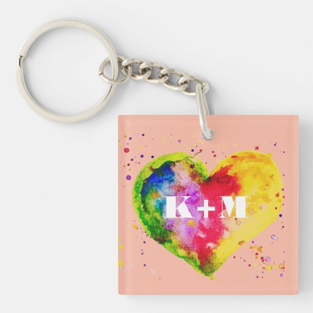 Porte-clefs Joyeuse Saint-Valentin Couple Gay LGBT (Devant)