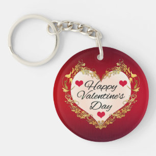Porte-clefs Joyeuse Saint-Valentin en forme de cœur-47949
