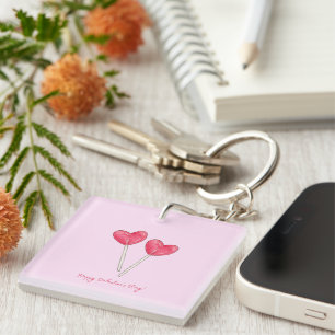 Porte-clefs Joyeuse Saint-Valentin Sucette cœur de bonbon doux