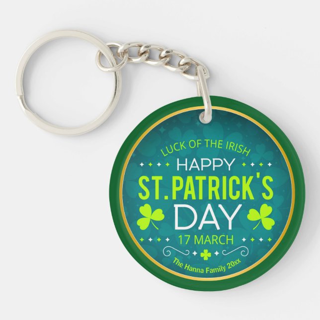 Porte-clefs Joyeuse St. Patrick, "Chance des Irlandais" (Devant)