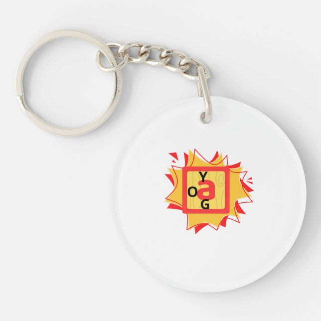 Porte-clefs Joyeuses couleurs Yoga reflètent le calme et l'éne (Devant)