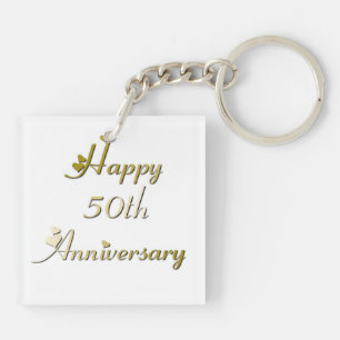 Porte-clefs Joyeux 50e anniversaire Gold Police