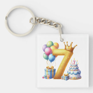Porte-clefs Joyeux 7ème Anniversaire