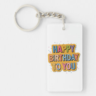 Porte-clefs Joyeux anniversaire à motifs