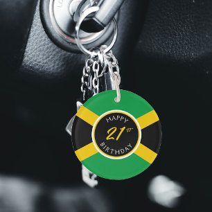 Porte-clefs Joyeux anniversaire du drapeau jamaïcain
