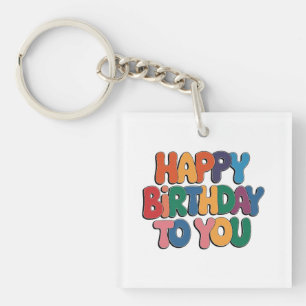 Porte-clefs Joyeux anniversaire rétro