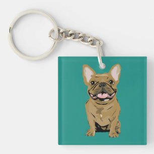 Porte-clefs Joyeux anniversaire - Tan French Bulldog