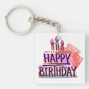 Porte-clefs Joyeux Anniversaire tshirt