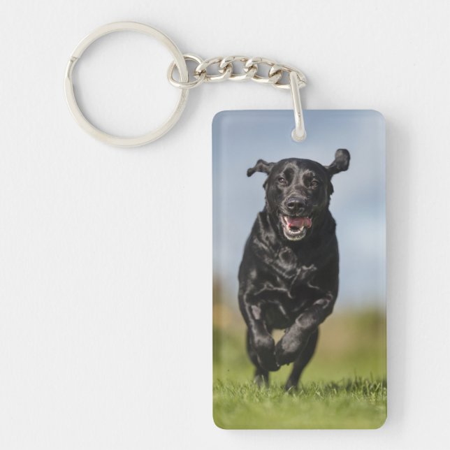 Porte-clefs Joyeux Black Labrador Retriever Running (Devant)