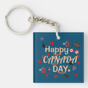 Porte-clefs Joyeux Bleu de la Fête du Canada