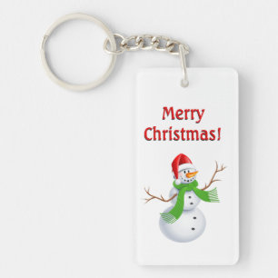 Porte-clefs Joyeux bonhomme de neige de Noël