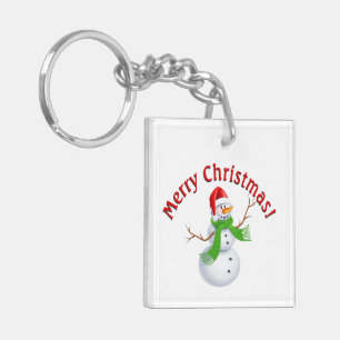Porte-clefs Joyeux bonhomme de neige de Noël