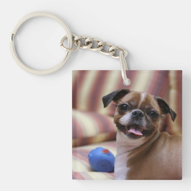Porte-clefs Joyeux chien avec jouet (Devant)