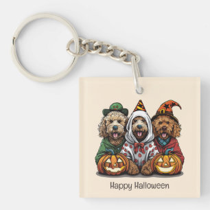 Porte-clefs Joyeux chien d'Halloween Goldendoodle