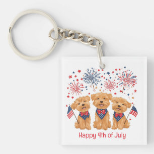 Porte-clefs Joyeux Chiens 4 juillet Yorkie