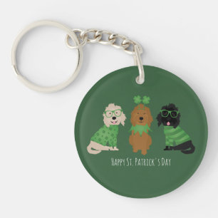 Porte-clefs Joyeux Chiens Goldendoodle Jour de la Saint Patric