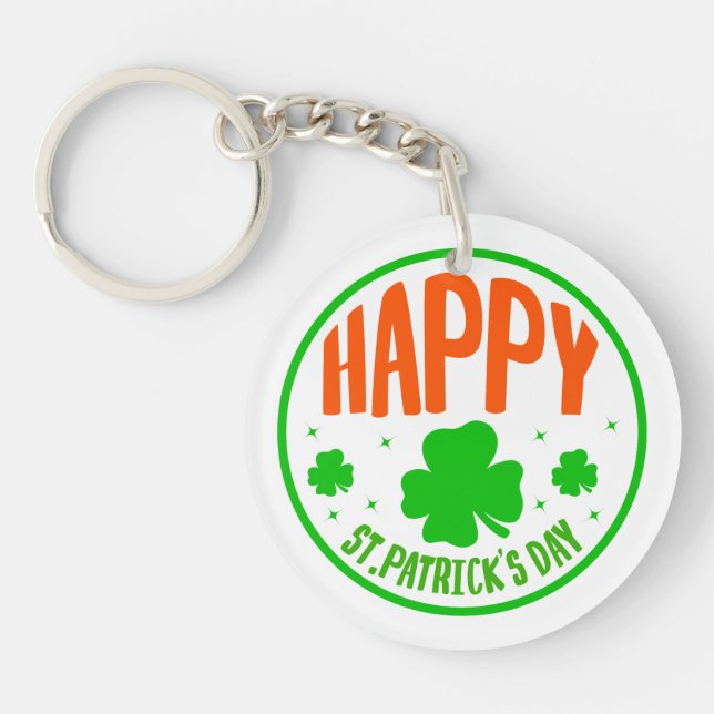Porte-clefs Joyeux design circulaire de la Saint-Patrick (Devant)
