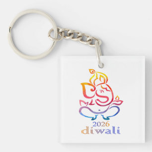 Porte-clefs Joyeux Diwali 2026 - Essentiel du Festival Indien