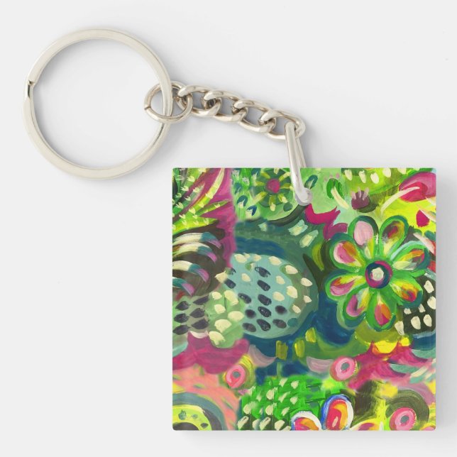 Porte-clefs Joyeux floral (Devant)