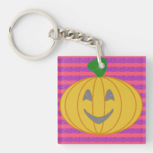 Porte-clefs Joyeux Grand Halloween de Citrouille Orange Modern