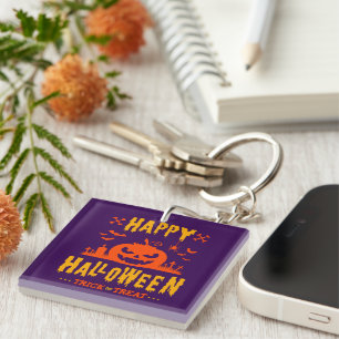 Porte-clefs Joyeux Halloween, coup ou traitement