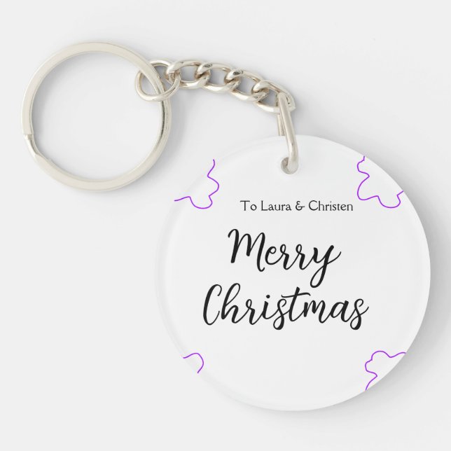 Porte-clefs Joyeux Noël ajouter le nom texte personnalisé cade (Devant)
