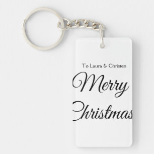 Porte-clefs Joyeux Noël ajoutez nom texte cadeau personnalisé