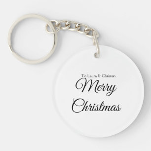Porte-clefs Joyeux Noël ajoutez nom texte cadeau personnalisé