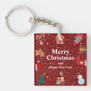 Porte-clefs Joyeux Noël avec des vacances rouges