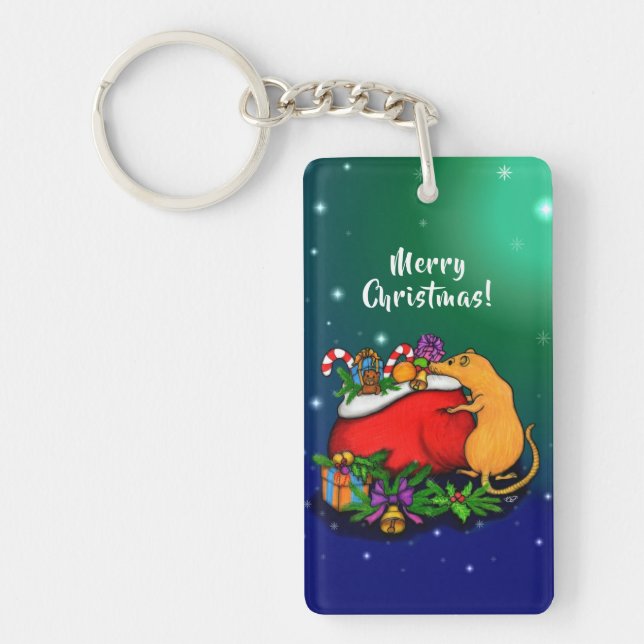 Porte-clefs Joyeux Noël avec Rat Prince (Devant)