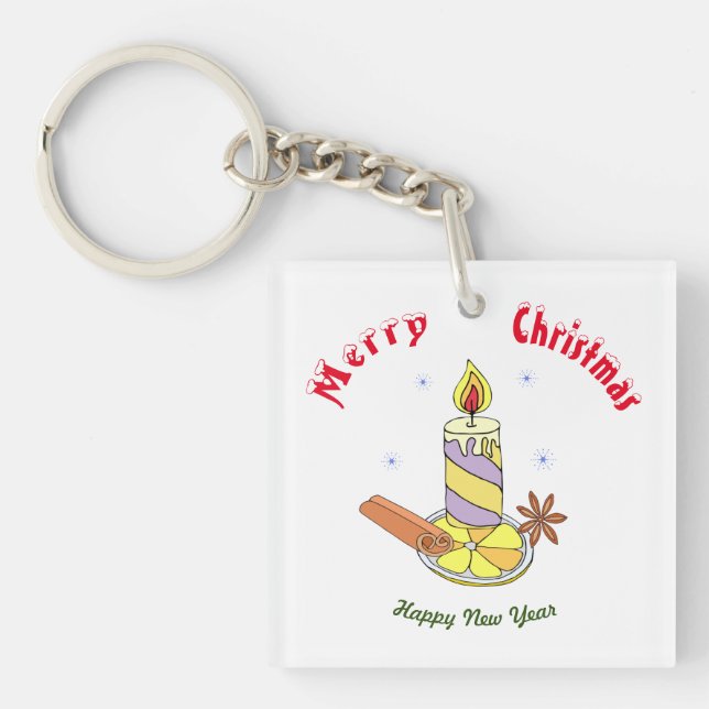 Porte-clefs Joyeux Noël Bonne année (Devant)