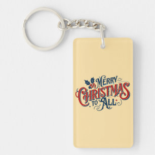 Porte-clefs Joyeux Noël classique à tous Festive Art de Vacanc