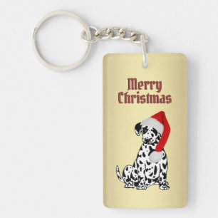 Porte-clefs Joyeux Noël Dalmatien Dog Gold