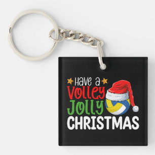 Porte-clefs Joyeux Noël de volley-ball en fête