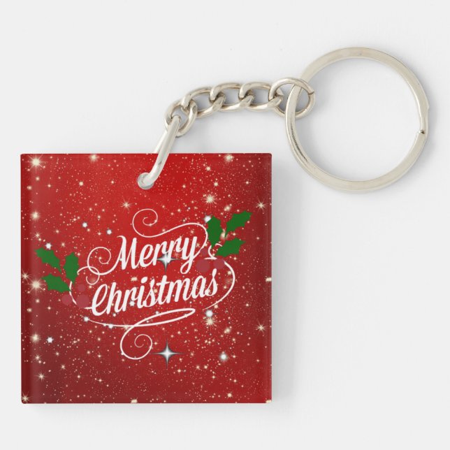 Porte-clefs Joyeux Noël, design festif (Dos)