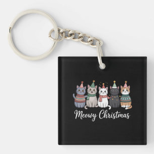 Porte-clefs Joyeux Noël et bonne année chat amoureux de chat X