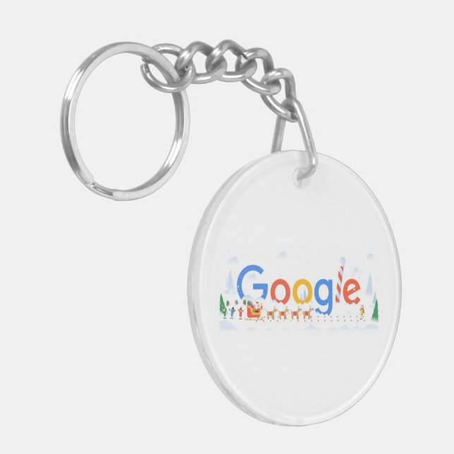 Porte-clefs Joyeux Noël Google Porte - clé acrylique (Devant gauche)