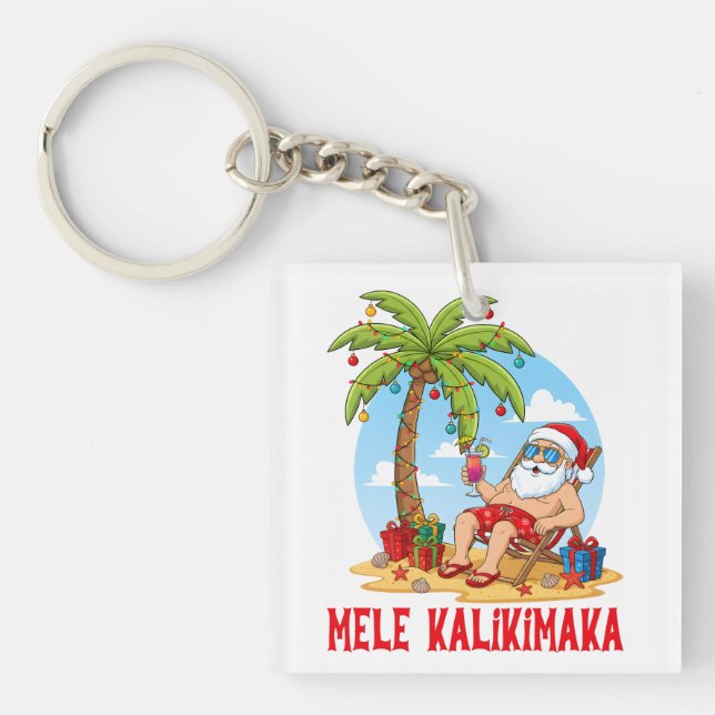 Porte-clefs Joyeux Noël Mele Kalikimaka (Devant)