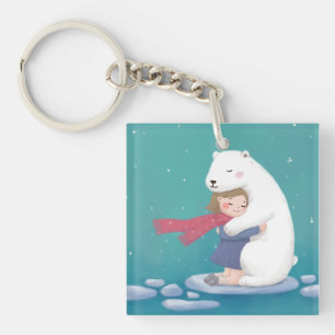 Porte-clefs Joyeux Noël : Ours Polaire & Illustration enfant