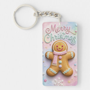Porte-clefs Joyeux Noël Pâtisserie Gingerbread Flocons de Neig