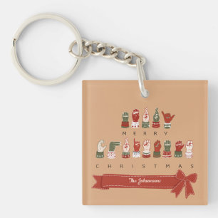 Porte-clefs Joyeux Noël personnalisé en ASL Cozy