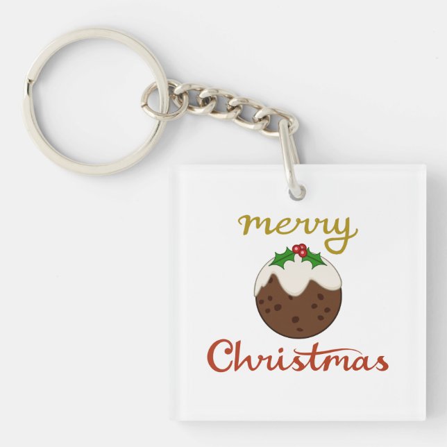 Porte-clefs Joyeux Noël+Pudding Design (Devant)