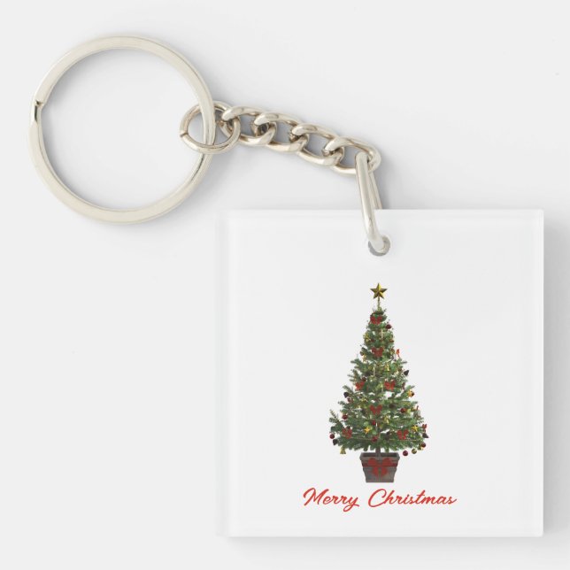 Porte-clefs Joyeux Noël. Sapin de Noël (Devant)