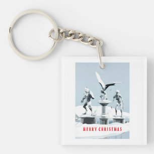 Porte-clefs Joyeux Noël. Sculptures de glace monstrueuses