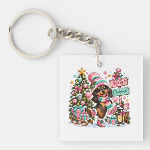 Porte-clefs Joyeux Noël Teckel