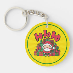 Porte-clefs Joyeux Père Noël de dessin animé Noël
