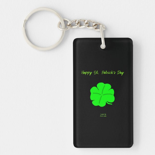 Porte-clefs Joyeux Porte - clé du rectangle de la Saint Patric (Devant)