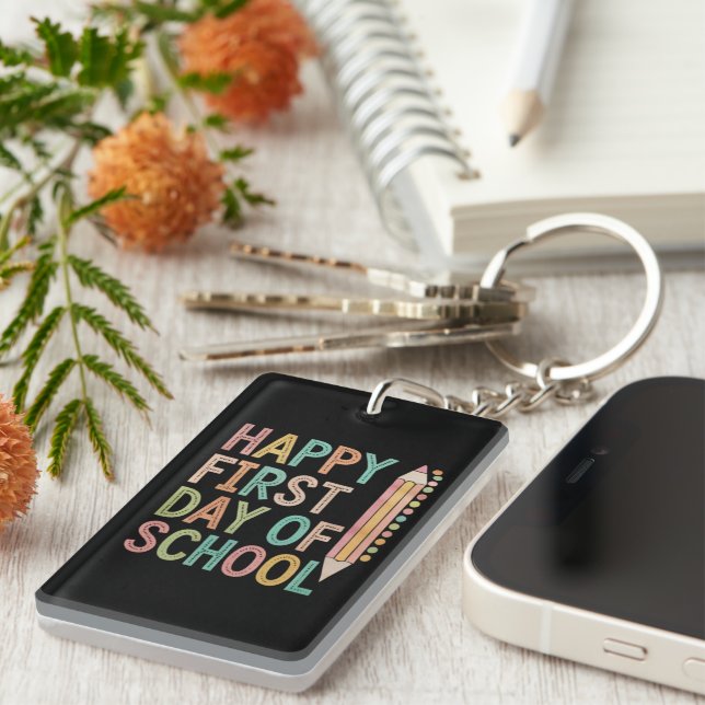 Porte-clefs Joyeux premier jour de rentrée scolaire (Devant droit)